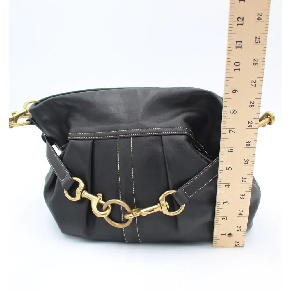 Coach Y2K Hamptons Large Hobo Black Leather Horsebit Slouchy Shoulder Bag 2005